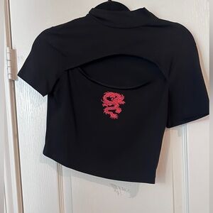 SHEIN dragon red/black top